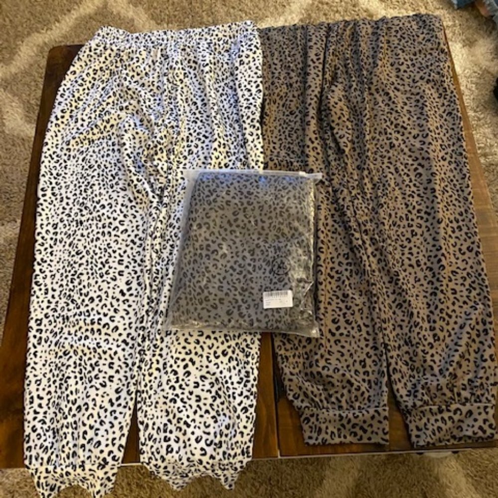 SHEWIN 3pair SzXXL Tan&White&Grey LeopardJogggers